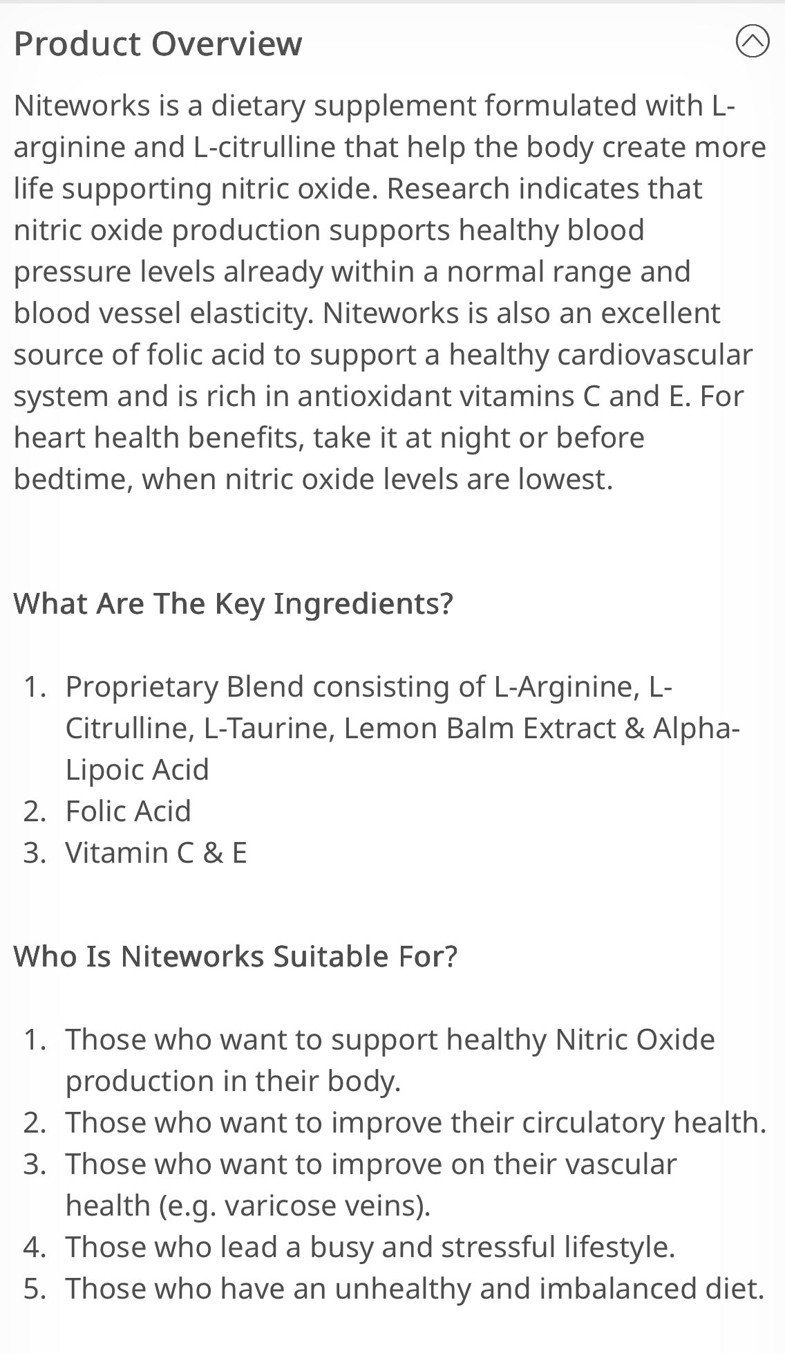 Niteworks - Heart Health